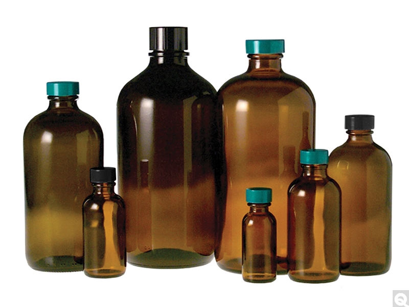 Amber Boston Round Bottles