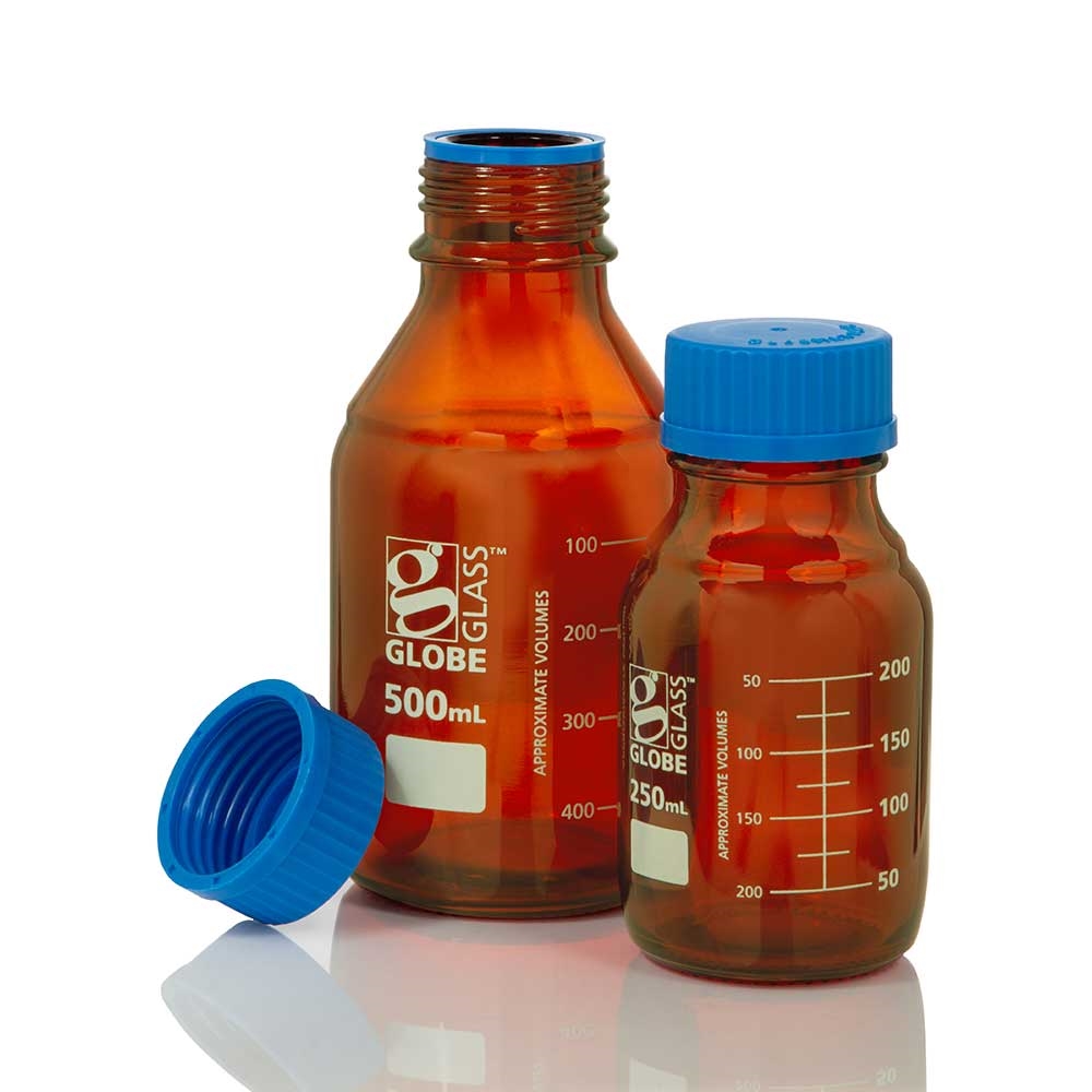 Globe Glass™ Amber Media Bottles