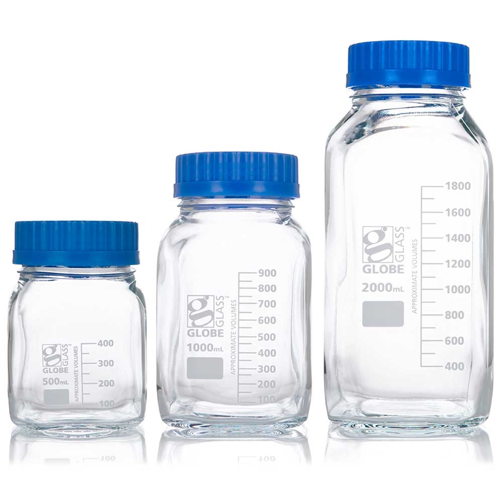 Globe Glass™ Square Media Bottles