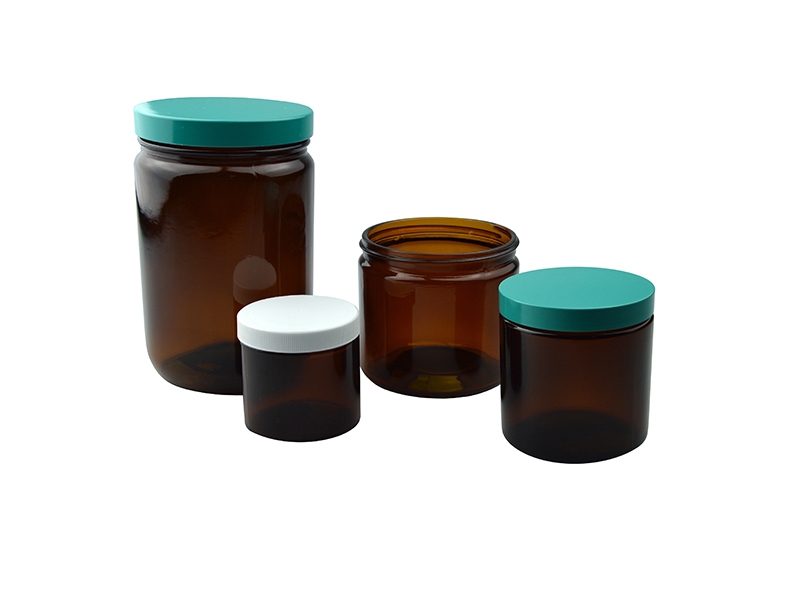 Straight Sided Round Jars - Amber