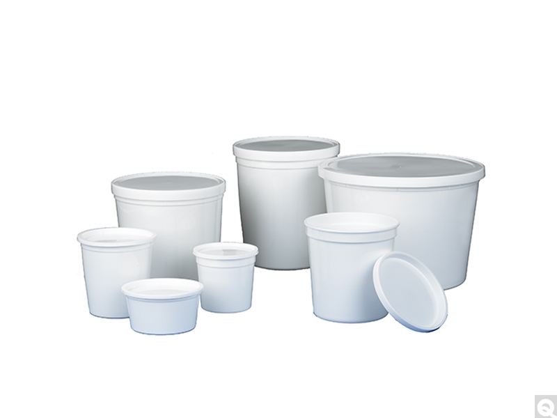 White Storage Containers With Snap-On Lids