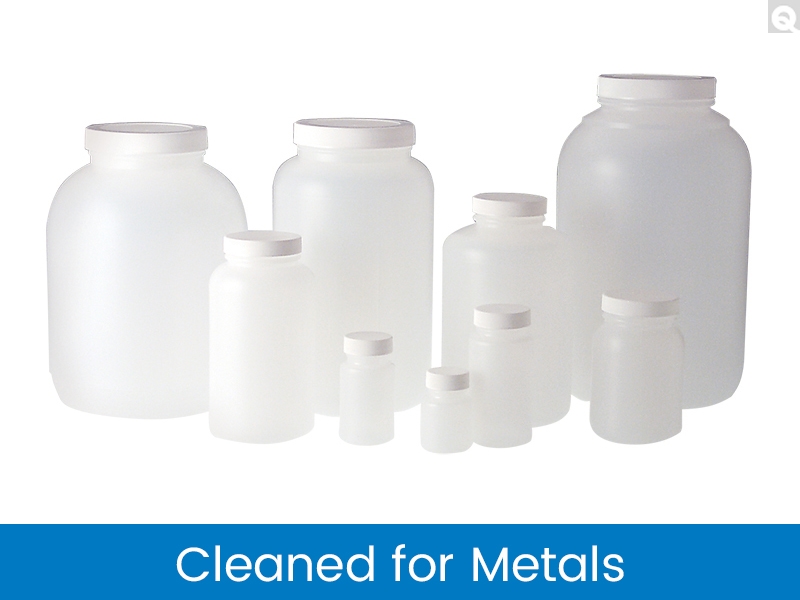 Wide Mouth Round Bottles, Cleaned For Metals