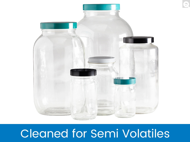 Standard Wide Mouth Bottles, Cleaned For Semi-Volatiles