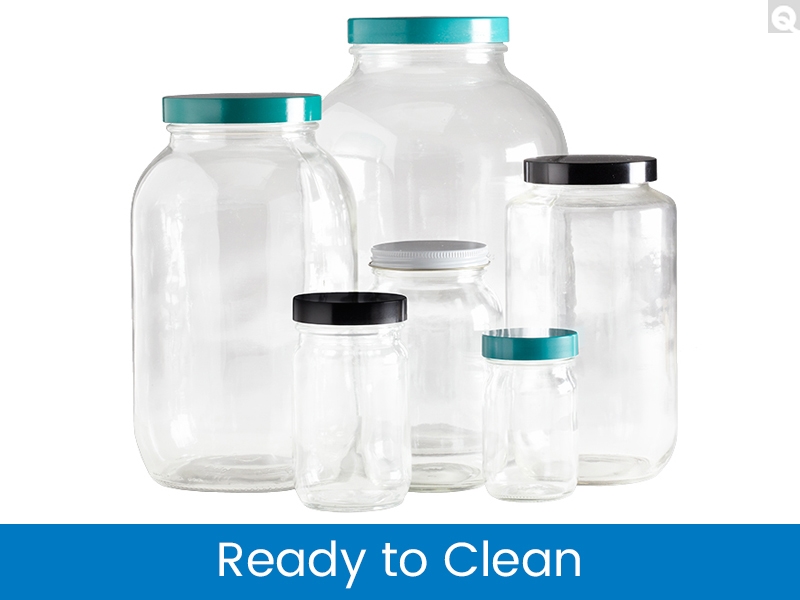 Standard Wide Mouth Bottles, Ready To Clean