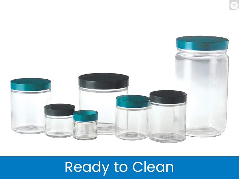 Straight Sided Round Jars, Ready To Clean
