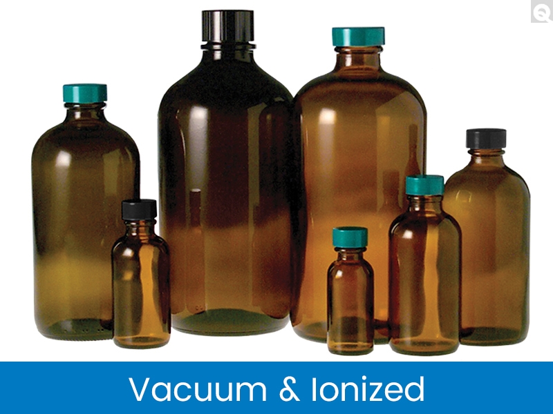 Boston Round Bottles - Amber, Vacuum & Ionized