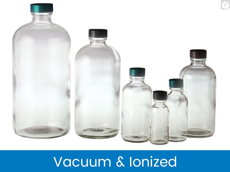 Boston Round Bottles - Clear, Vacuum & Ionized