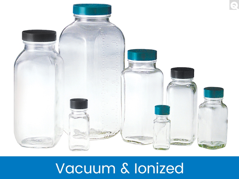 French Square Bottles, Vacuum & Ionized