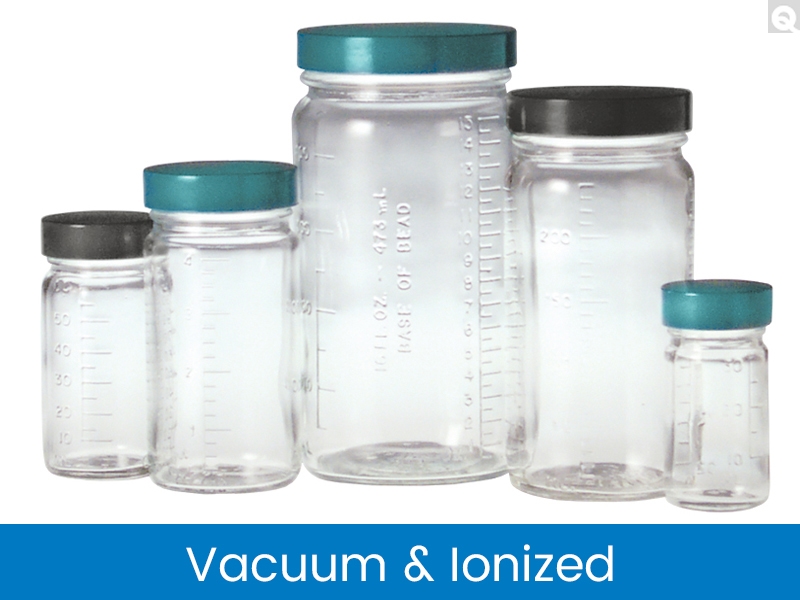 Graduated Medium Round Bottles, Vacuum & Ionized