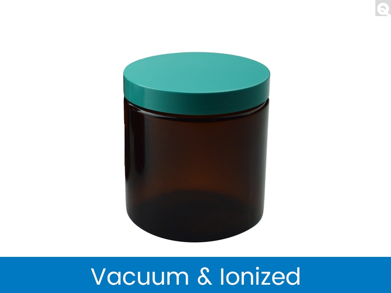 Straight Sided Round Jars - Amber, Vacuum & Ionized