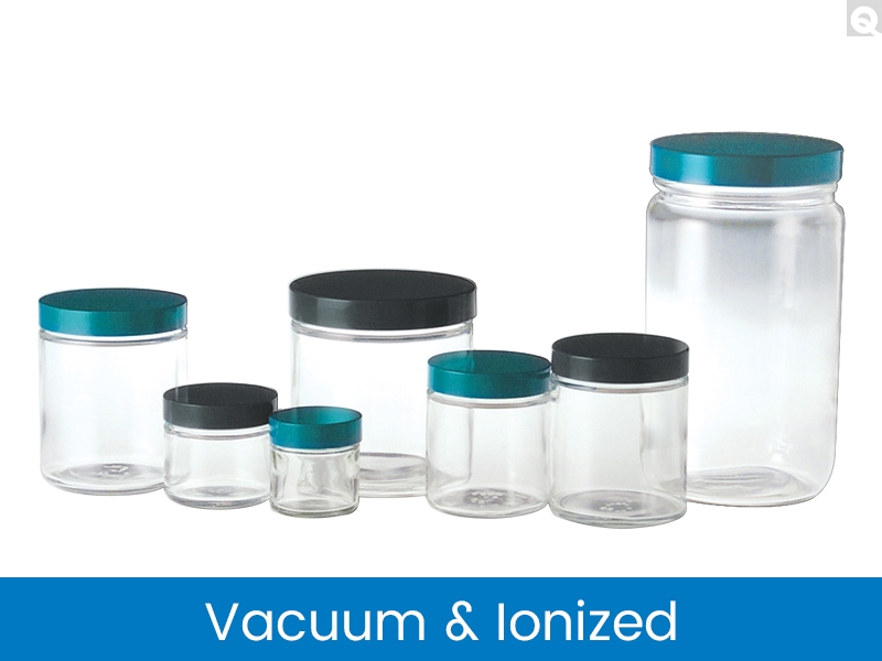 Straight Sided Round Jars, Vacuum & Ionized